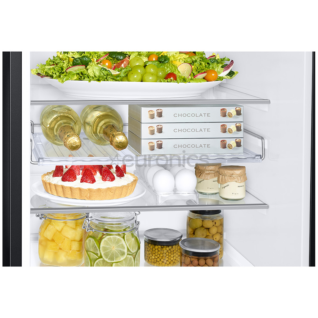 Samsung NoFrost, augstums 185.3 cm, 344 L, melna - Ledusskapis