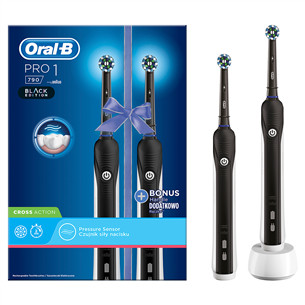 Braun Oral-B PRO790, 2 pieces, black/ white - Electric toothbrush set