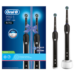 Braun Oral-B PRO790, 2 pieces, black/ white - Electric toothbrush set PRO1790B