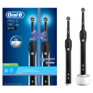 Braun Oral-B PRO1 790, 2 gab., balta/melna - Elektrisko zobu birstu komplekts PRO1790B