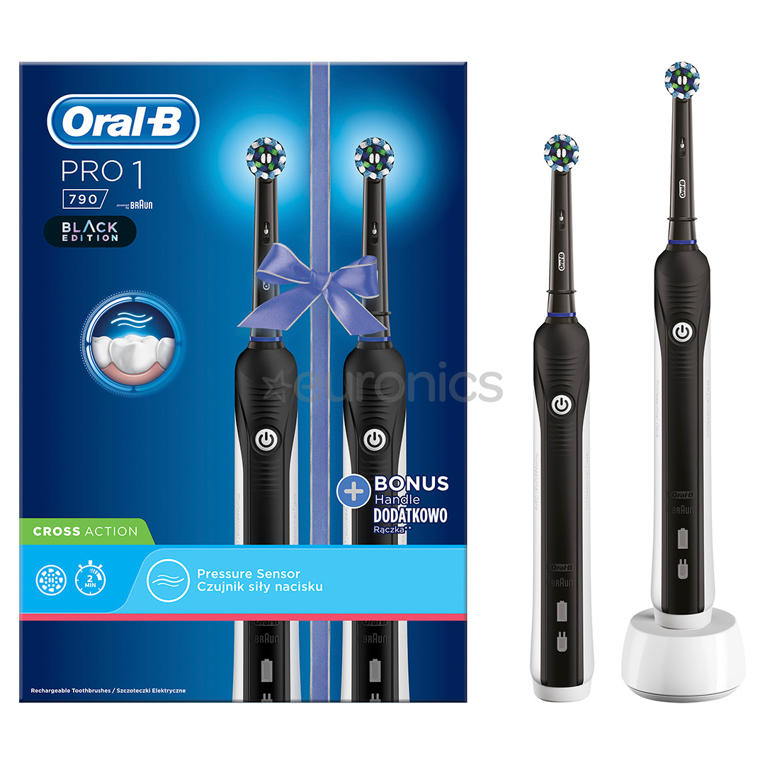 Braun Oral-B PRO790, 2 pieces, black/ white - Electric toothbrush set
