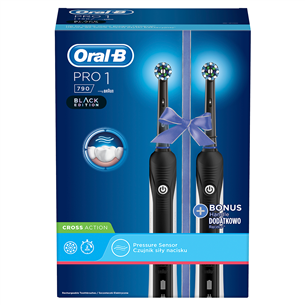 Braun Oral-B PRO790, 2 pieces, black/ white - Electric toothbrush set