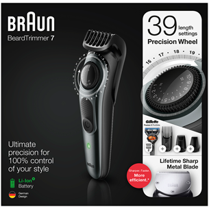 Braun + бритва Giilette Fusion, черный/серый - Триммер для бороды