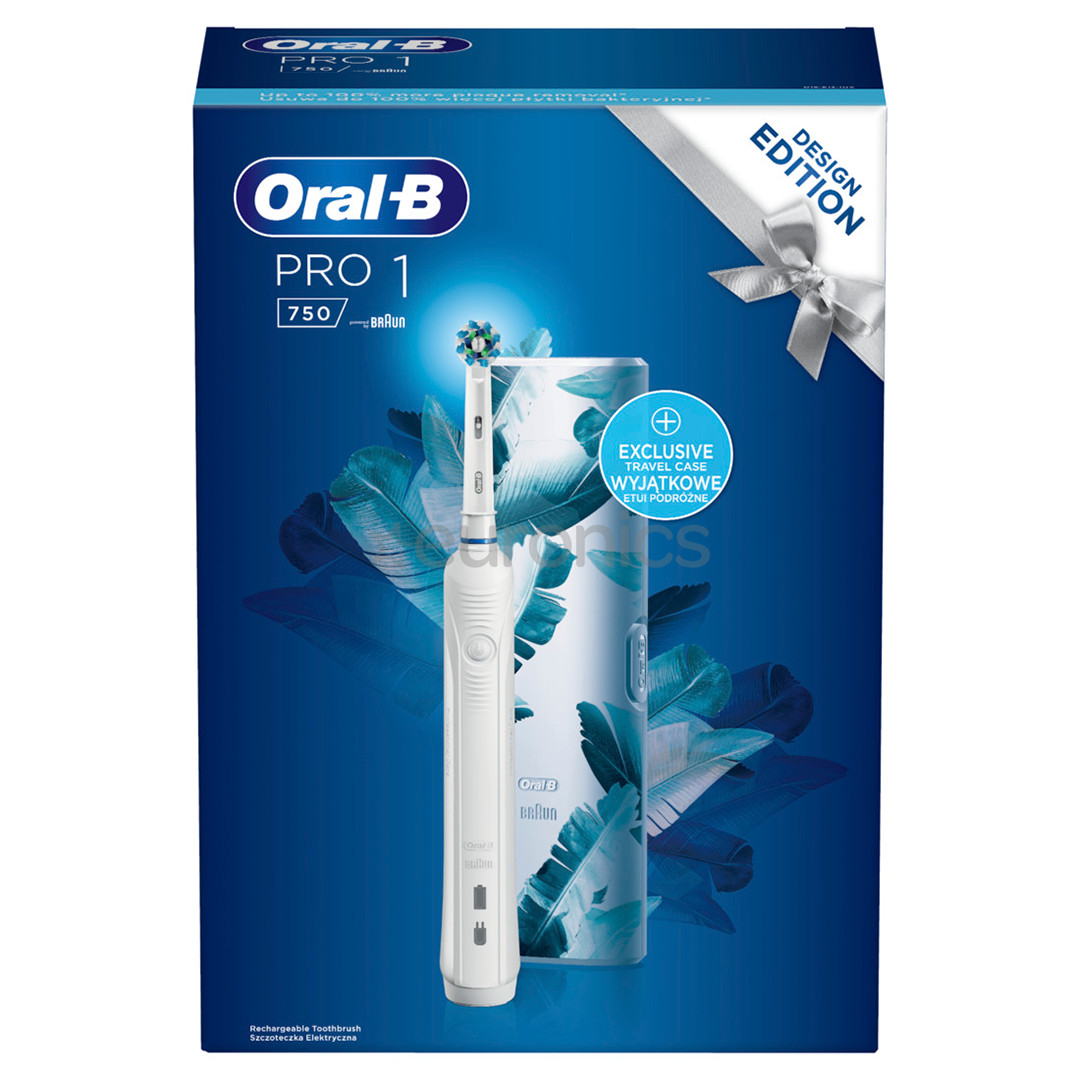 Braun Oral-B Cross Action White, ceļojumu futrālis, balta - Elektriskā zobu birste