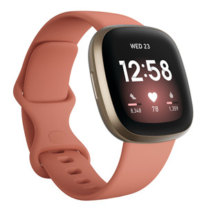 Fitbit Versa 3, zelta/rozā - Viedpulkstenis