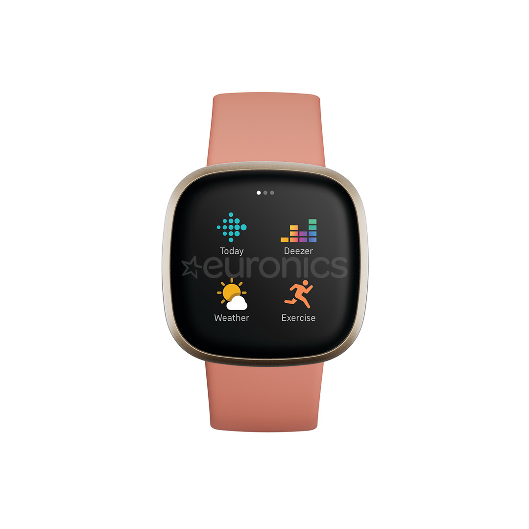 Fitbit Versa 3, zelta/rozā - Viedpulkstenis