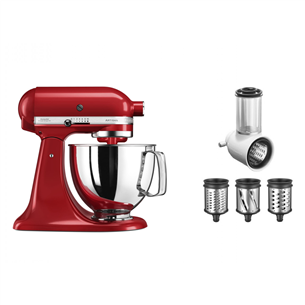 KitchenAid Artisan, 4.83 L, 300 W, sarkana - Mikseris + dārzeņu rīve