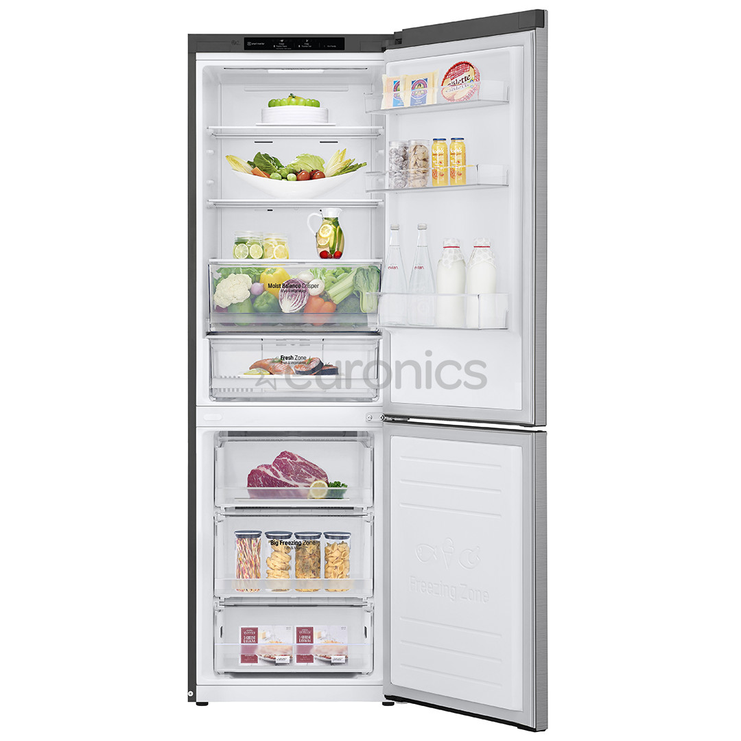 LG, NatureFRESH, 341 л, высота 186 см, cеребристый - Холодильник