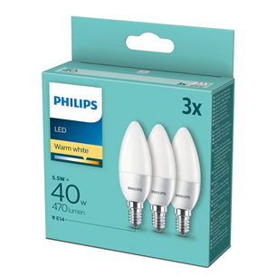 3 светодиодные лампы Philips (E14, 40 Вт)
