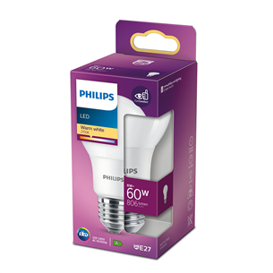 LED spuldze, Philips / E27, 60W