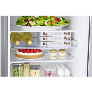 Samsung, NoFrost, 390 L, height 203 cm, silver - Refrigerator