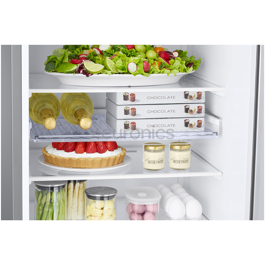 Samsung, NoFrost, augstums 203 cm, 390 L, sudraba - Ledusskapis