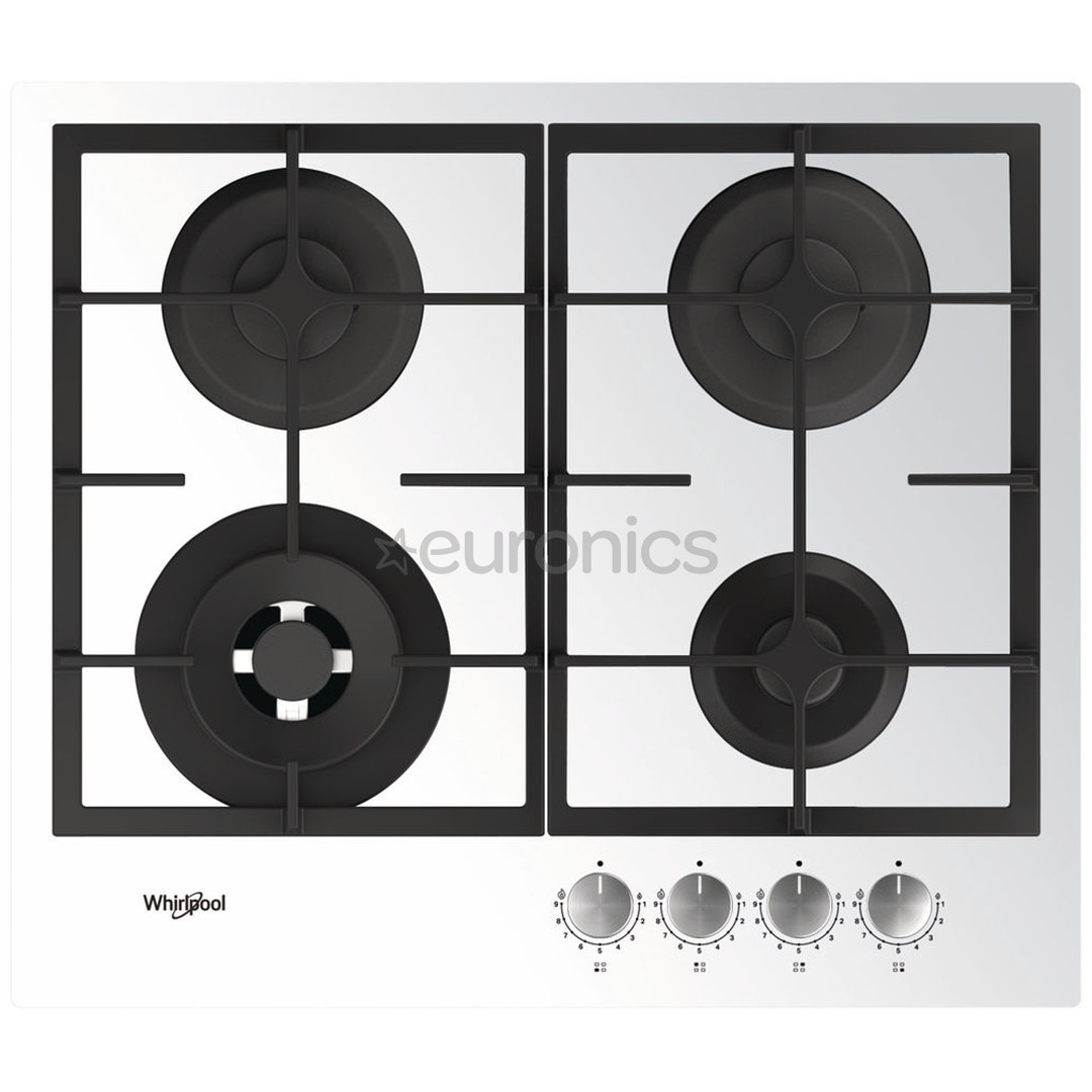 Whirlpool, double zone, width 59 cm, white - Built-in Gas Hob