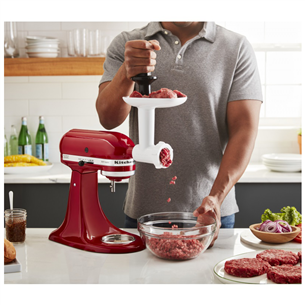 KitchenAid Artisan, 4.8 L, 300 W, sarkana - Mikseris + uzgaļi cepumu mīklai/maltai gaļai