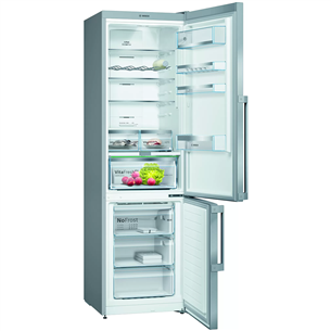 Bosch NoFrost, augstums 203 cm, 368 L, nerūsējošā tērauda - Ledusskapis