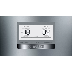 Bosch NoFrost, augstums 203 cm, 368 L, nerūsējošā tērauda - Ledusskapis