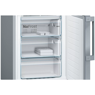 Bosch NoFrost, augstums 203 cm, 368 L, nerūsējošā tērauda - Ledusskapis