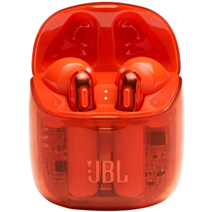 JBL Tune 225, sarkana/caurspīdīga - Bezvadu austiņas