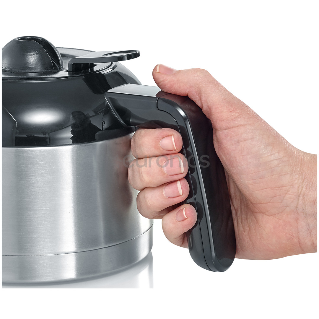 Severin, ūdens tvertne 1 L, melna/nerūsējošā tērauda - Kafijas automāts ar filtru