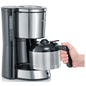 Severin, water tank 1 L, black/inox - Coffee Maker