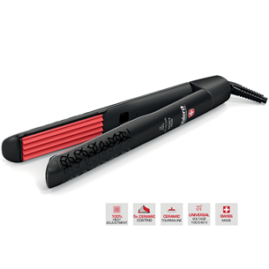 Valera Swiss'X Frise, 230°C, black/red - Hair crimper