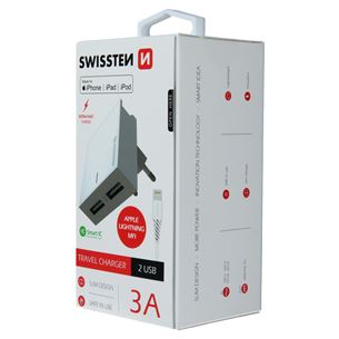 Lādētājs MFI USB3A/15W, Swissten