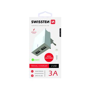 Зарядное устройство USB 3A/15W Lightning, Swissten