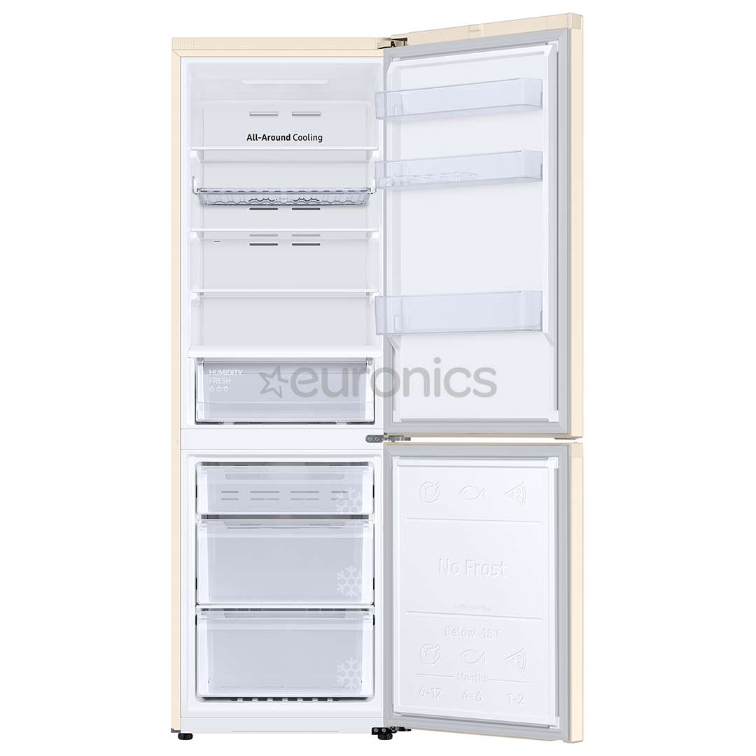 Samsung, augstums 185.3 cm, NoFrost 344 L, bēša - Ledusskapis