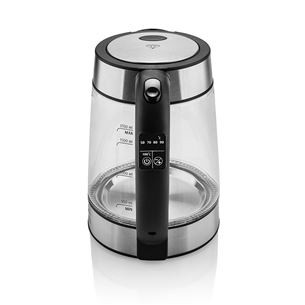 ETA Crystela Digi, temperatūras regulācija, 1.7 L, caurspīdīga/sudraba/melna - Tējkanna