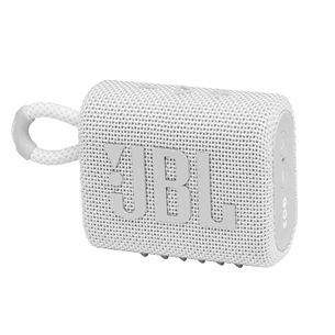 JBL GO 3, balta - Portatīvais bezvadu skaļrunis JBLGO3WHT