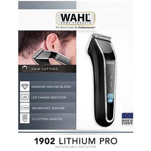 Wahl, Lithium Pro LCD 1902, melna - Matu griežamā mašīna