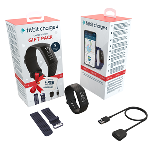Aktivitāšu sensora aproce Charge 4 + lādētājs + Navy sports siksniņa, Fitbit