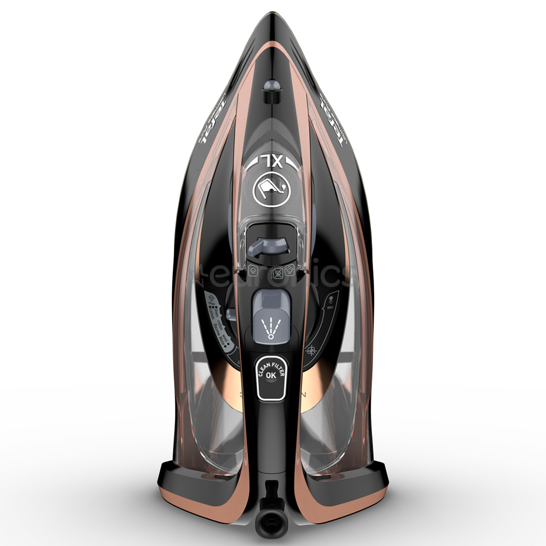 Tefal Ultimate Pure, 3200 W, melna/rozā - Tvaika gludeklis