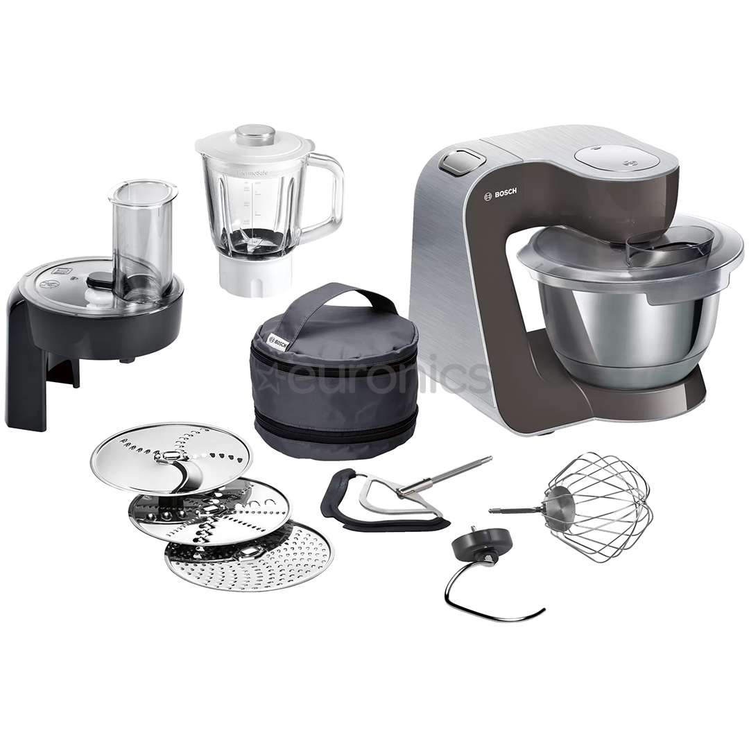 Bosch MUM5, 3.9 L/0.8 L, 1000 W, nerūsējošā tērauda/brūna - Virtuves kombains