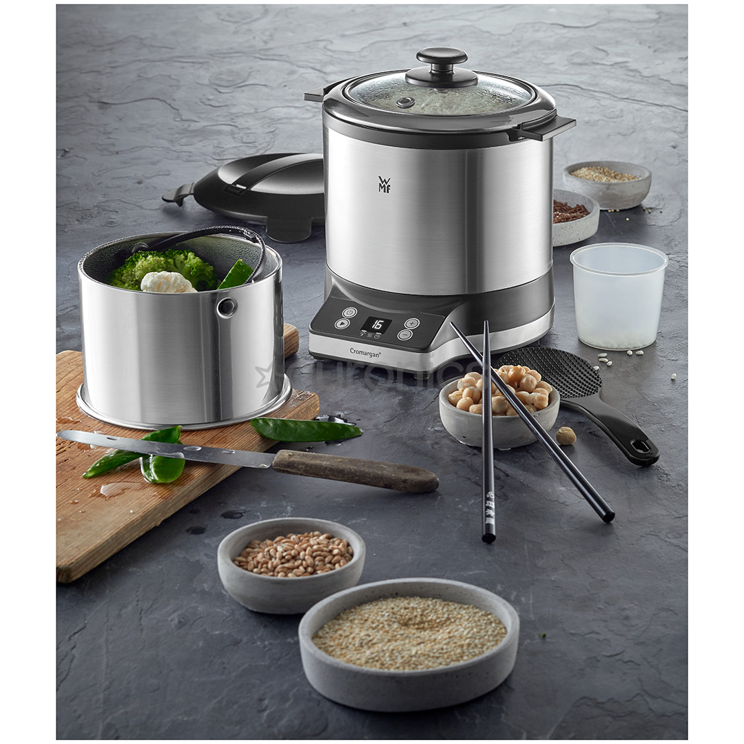 WMF KITCHENminis, 1 л, 220 Вт, нерж. сталь/черный - Рисоварка