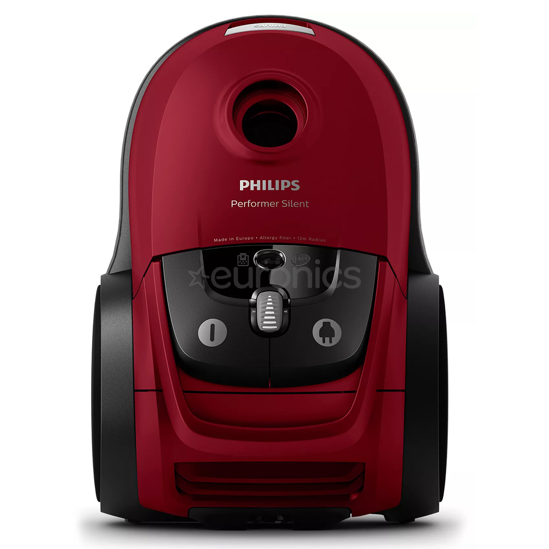 Philips Performer Silent, 750 W, red - Vacuum cleaner
