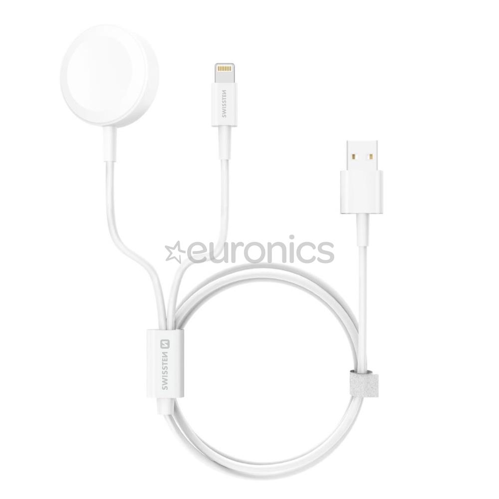 Lādētājs 2in1 Apple Watch+Lightning, Swissten