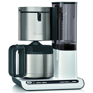 Bosch Styline, ūdens tvertne 1.1 L, balta/nerūsējošā tērauda -  Kafijas automāts ar filtru TKA8A681