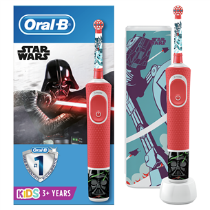 Braun Oral-B Star Wars, 3+ gadi, ceļojumu futrālis, sarkana - Elektriskā zobu birste bērniem