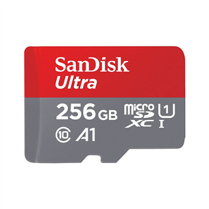SanDisk Ultra microSD, A1/Class 10, + adapteris, 256 GB - Atmiņas karte SDSQUA4-256G-GN6MA