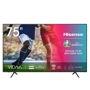 Hisense LCD 4K UHD, 75'', sānu statīvs, melna - Televizors