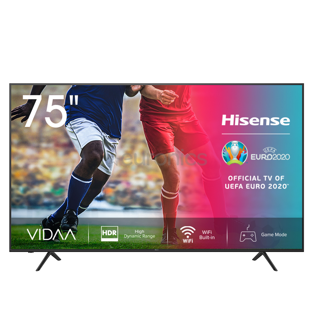 Hisense LCD 4K UHD, 75'', sānu statīvs, melna - Televizors