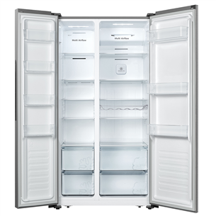 Hisense, NoFrost, SuperFreeze, 519 л, высота 179 см, серебристый - SBS-холодильник