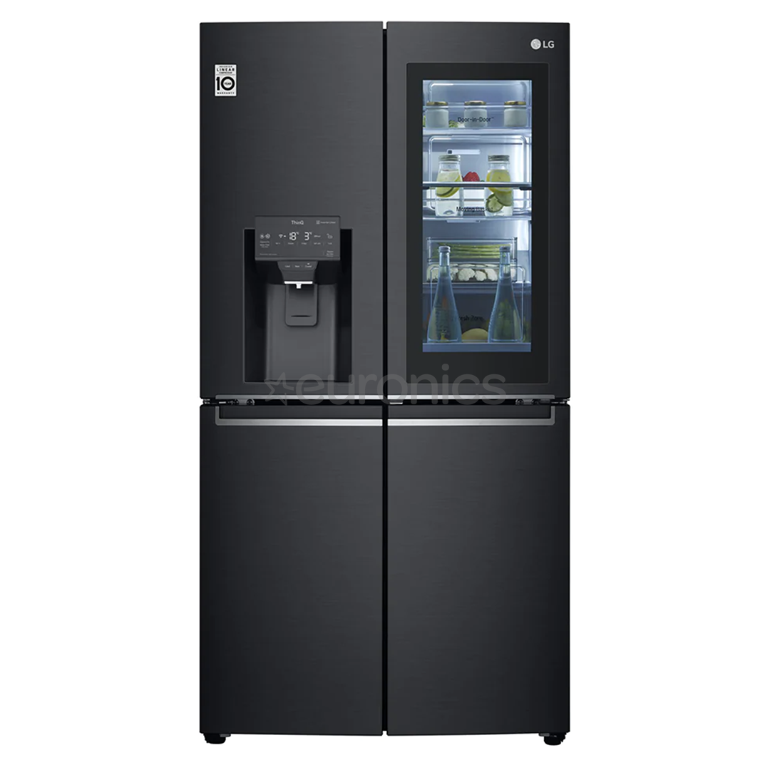 LG, диспенсер для воды и льда, 638 л, высота 180 см, черный - SBS-холодильник
