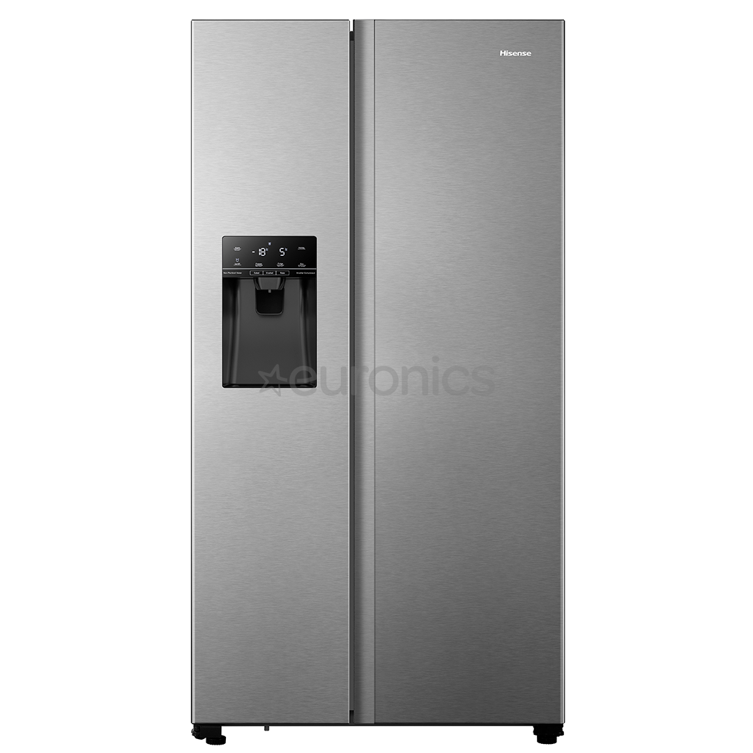 Hisense, water & ice dispenser, 562 L, height 179 cm, inox - SBS Refrigerator