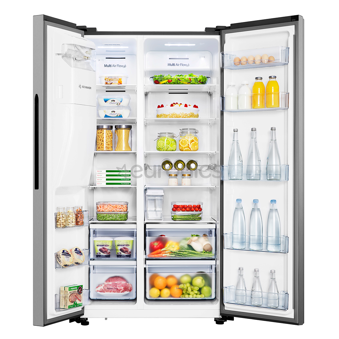 Hisense, water & ice dispenser, 562 L, height 179 cm, inox - SBS Refrigerator
