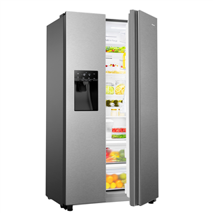 Hisense, Water & Ice Dispenser, augstums 178.7 cm, 562 L, nerūsējošā tērauda - SBS Ledusskapis