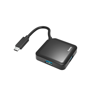 Hama USB-C Hub, 4 Ports, USB 3.2 Gen1, melna - Adapteris