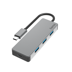Hama USB-C Hub, 4 Ports, USB 3.2 Gen 2, pelēka - Adapteris
