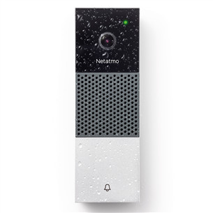 Netatmo Smart Video Doorbell, 2 MP, WiFi, cilvēka noteikšana, nakts redzamība, melna/pelēka/balta - Viedais durvju zvans ar kameru